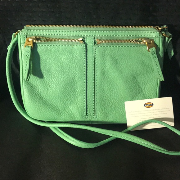 Mint Green Fossil Crossbody Purse - Picture 1 of 8